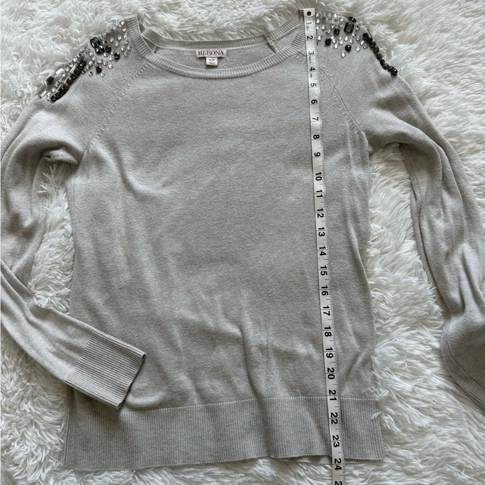 Merona Jeweled Shoulder Light Sweater - Picture 9 of 10